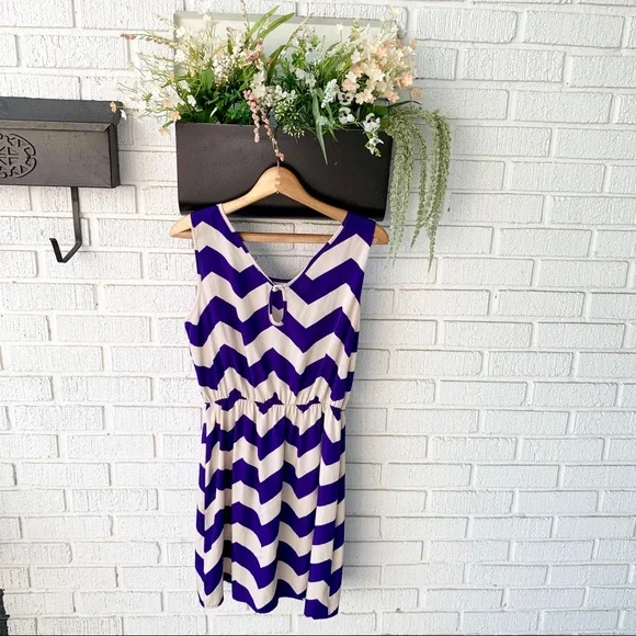 Millibon Shop The Rage Purple Chevron Dress - Picture 5 of 9